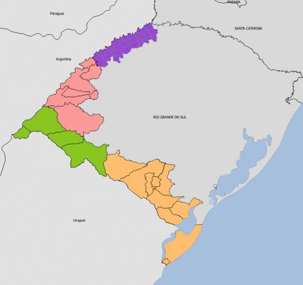 Mapa dos blocos de atuação do Programa Sentinela