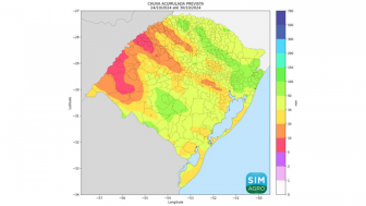 Chuva prevista (mm) de 24 a 30 de outubro de 2024