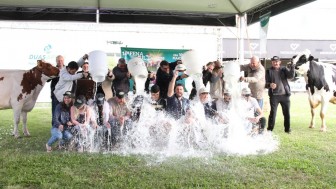 Tradicional banho de leite na Fenasul Expoleite